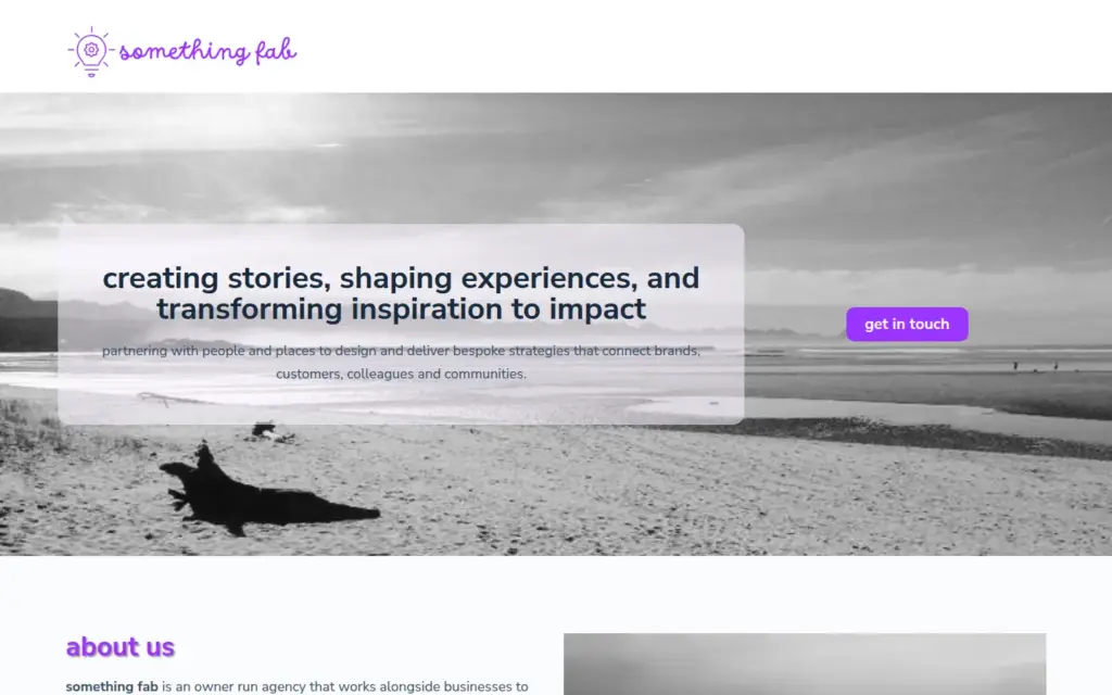 Something Fab home page, most recently rebuilt by Fyre in 2025